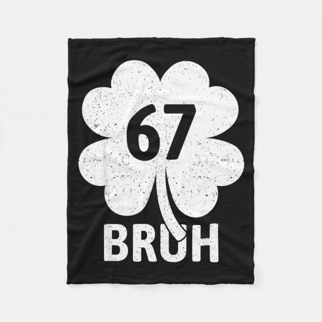 67 Meme Six Seven Bruh Lustiger St. Patrick's Day  Fleecedecke (Vorderseite)