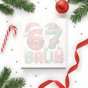 67 Meme Six Seven Bruh Lustiges Weihnachten 6 7 Notizblock