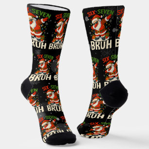 67 Meme Six Seven Bruh Lustiges Weihnachten 6 7 Socken