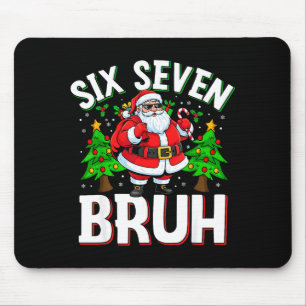 67 Meme Six Seven Bruh Weihnachtsmann Lustiges Wei Mousepad