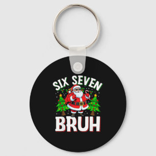 67 Meme Six Seven Bruh Weihnachtsmann Lustiges Wei Schlüsselanhänger