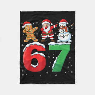 67 Meme Six Seven Dabbing Weihnachtsmann 6 7 Lusti Fleecedecke