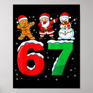 67 Meme Six Seven Dabbing Weihnachtsmann 6 7 Lusti Poster