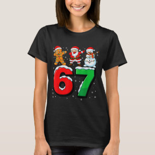 67 Meme Six Seven Dabbing Weihnachtsmann 6 7 Lusti T-Shirt