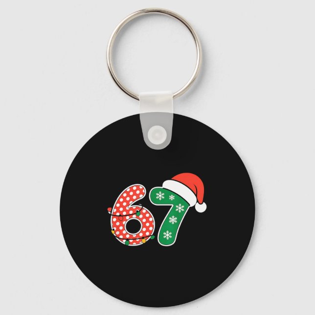 67 Meme Six Seven Funny Christmas 6 7 Meme Men Wom Schlüsselanhänger (Vorderseite)