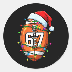 67 Meme Six Seven Fußball Santa Lustiges Weihnacht Runder Aufkleber