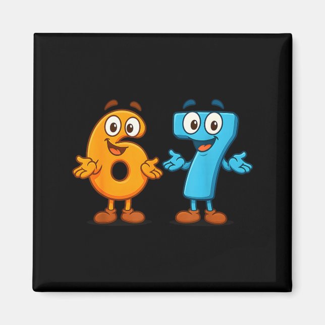 67 Meme Six Seven Kids Number Blocks Math Teacher  Magnet (Vorne)