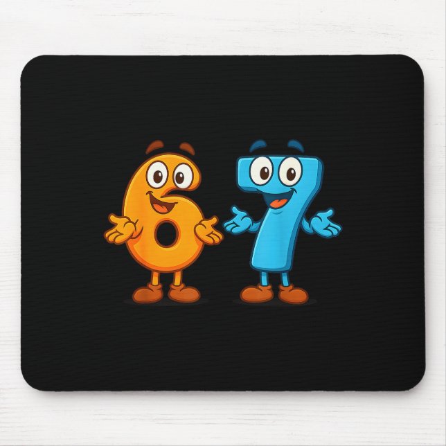 67 Meme Six Seven Kinder Zahlenblöcke Mathelehrer  Mousepad (Vorne)