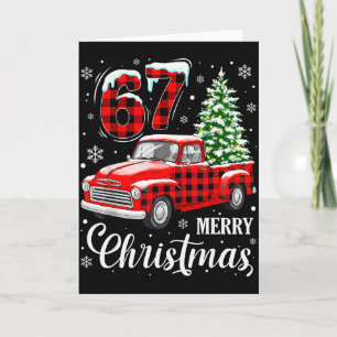 67 Meme Six Seven Lustiges Weihnachts-Meme-Slang F Karte