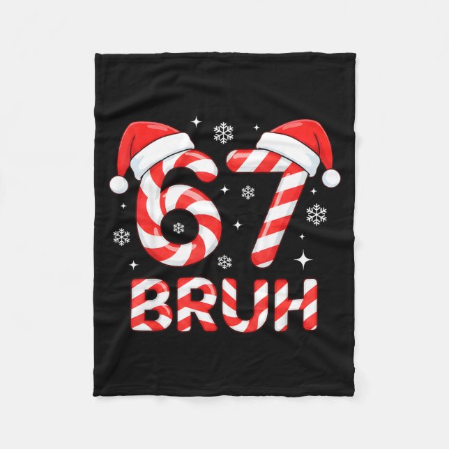 67 Meme Six Seven Memes Candy Cane Christmas Boys  Fleecedecke (Vorderseite)