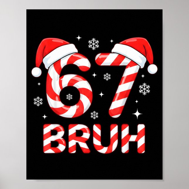 67 Meme Six Seven Memes Candy Cane Christmas Boys  Poster (Vorne)