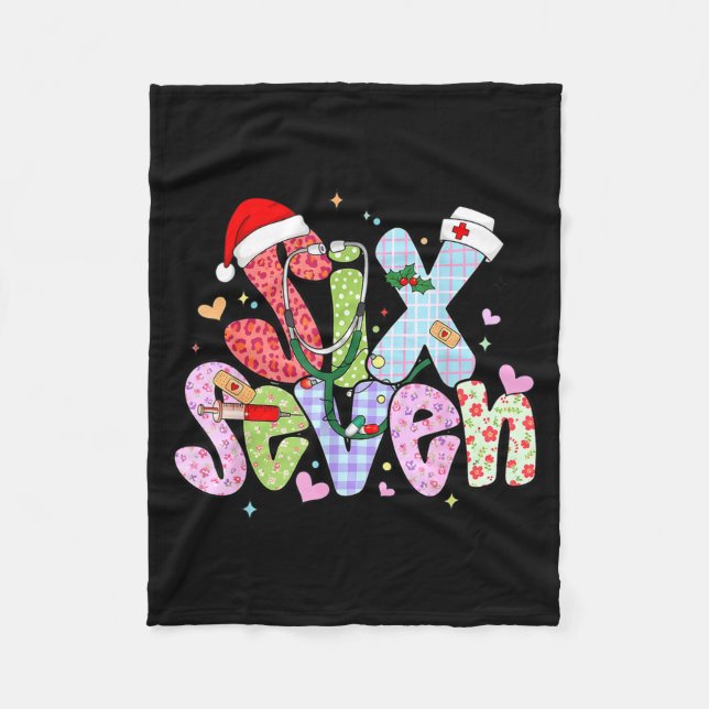 67 Meme Six Seven Nurse Christmas Funny Nursing Wo Fleecedecke (Vorderseite)