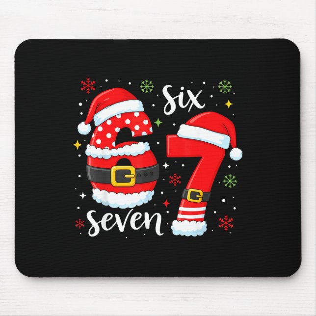67 Meme Six Seven Santa 6 7 Funny Christmas Boys K Mousepad (Vorne)