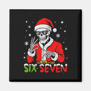 67 Meme Six Seven Skelett Santa Lustiges Weihnacht Magnet