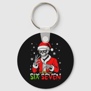 67 Meme Six Seven Skelett Weihnachtsmann Lustiges  Schlüsselanhänger