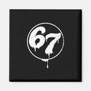 67 Meme Six Seven Urne Graffiti-Stil Magnet