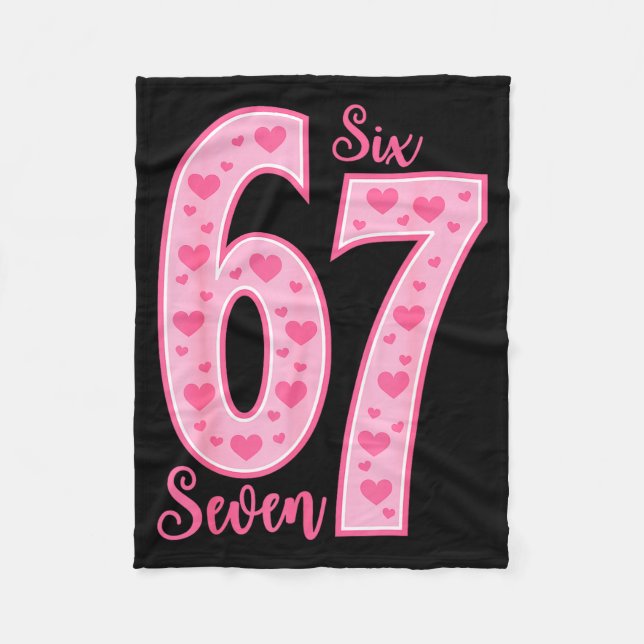 67 Meme Six Seven Valentinstage  Fleecedecke (Vorderseite)