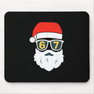 67 Meme Six Seven Weihnachtsmann-Gesicht Kinder Mä Mousepad