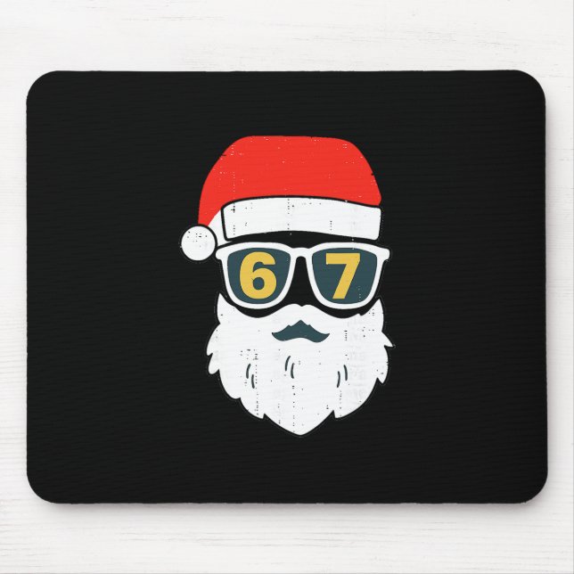 67 Meme Six Seven Weihnachtsmann-Gesicht Kinder Mä Mousepad (Vorne)