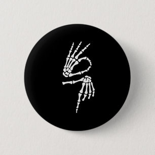 67 Meme Skelett Hand 6 7 Halloween Sechs Sieben  Button