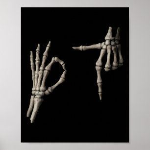 67 Meme Skelett Hand 6 7 Halloween Sechs Sieben Lu Poster