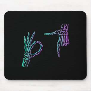 67 Meme Skelett Hand 6 7 Halloween Sechs Sieben  Mousepad