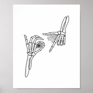 67 Meme Skelett Hand 6 7 Halloween Sechs Sieben Poster