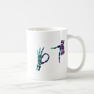 67 Meme Skelett Hand 6 7 Halloween Sechs Sieben T- Kaffeetasse