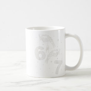 67 Meme Skelett Hand Funny Halloween Six Seven Te Kaffeetasse