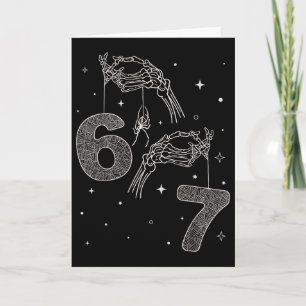 67 Meme Skelett Hand Funny Halloween Six Seven Te Karte