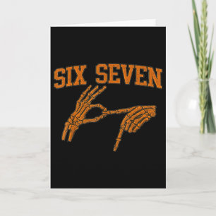 67 Meme Skelett Hand Halloween Verflucht 6 7 Sechs Karte