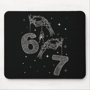 67 Meme Skelett Hand Lustig Halloween Six Seven Te Mousepad