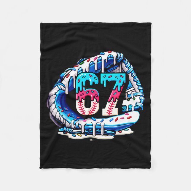 67 Meme Slang Baseballhandschuh Drip Eiscreme Sech Fleecedecke (Vorderseite)