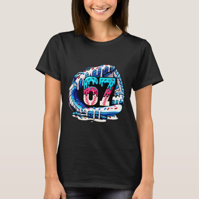 67 Meme Slang Baseballhandschuh Drip Eiscreme Six  T-Shirt (Vorderseite)