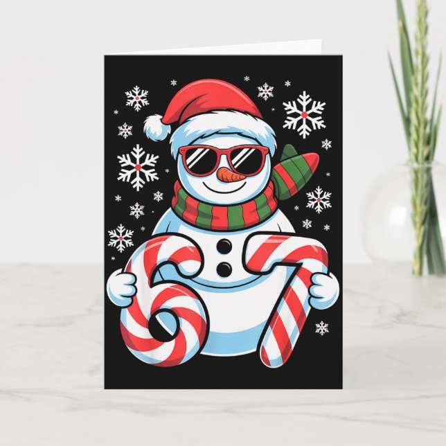 67 Meme Snowman Brainrot Funny Christmas Kids Boys Karte (Vorderseite)