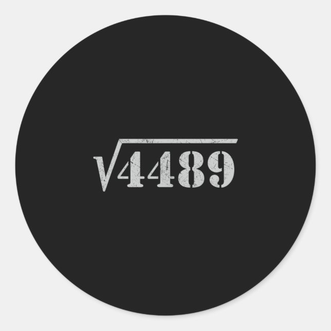 67 Meme Square Root 4489 Slang Math 6 7 Retro Men  Runder Aufkleber (Vorderseite)