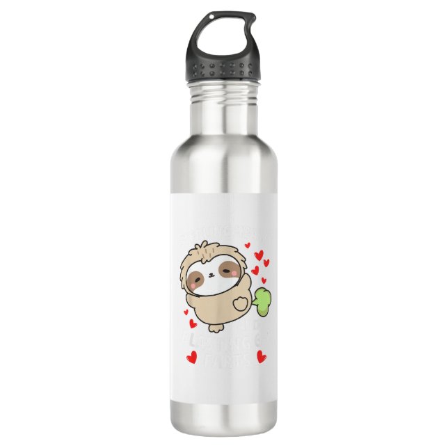 67 Meme Stealing Hearts Valentine's Day Sloth Kids Edelstahlflasche (Vorderseite)