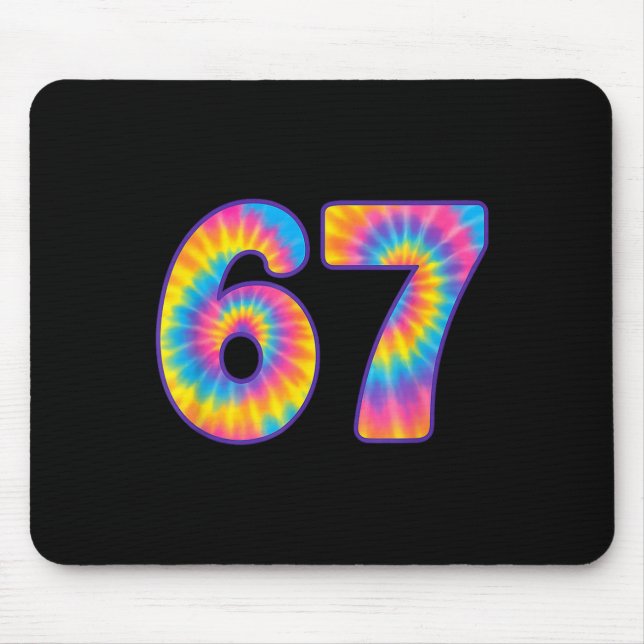67 Meme Tie Dye Retro Six Seven  Mousepad (Vorne)