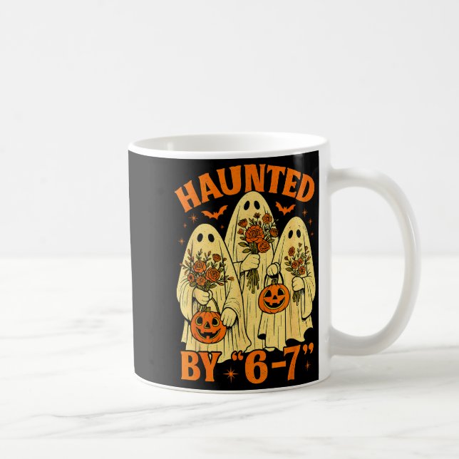 67 Meme Trendiger Geist Halloween Lustig Six Seven Kaffeetasse (Rechts)