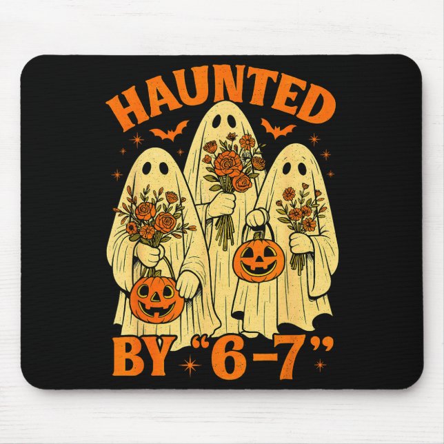 67 Meme Trendiger Geist Halloween Lustig Six Seven Mousepad (Vorne)
