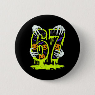67 Meme Trendiger Skelett Halloween Lustig Six Sev Button