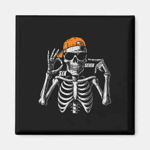 67 Meme Trendiger Skelett Halloween Lustig Six Sev Magnet