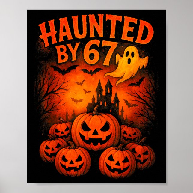 67 Meme Trendy Ghost Halloween Funny Six Seven Gen Poster (Vorne)