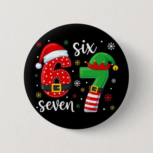 67 Meme Weihnachten Button (Vorderseite)