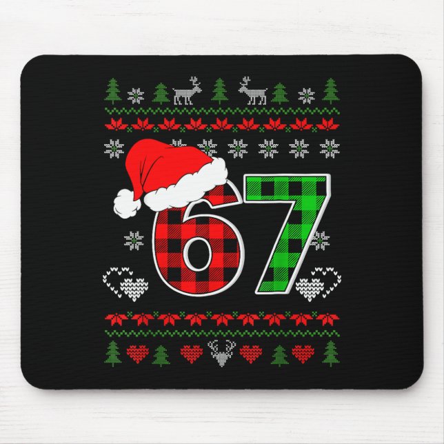 67 Meme Weihnachten Six Seven Xmas hässlicher Pull Mousepad (Vorne)