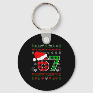 67 Meme Weihnachten Six Seven Xmas hässlicher Pull Schlüsselanhänger
