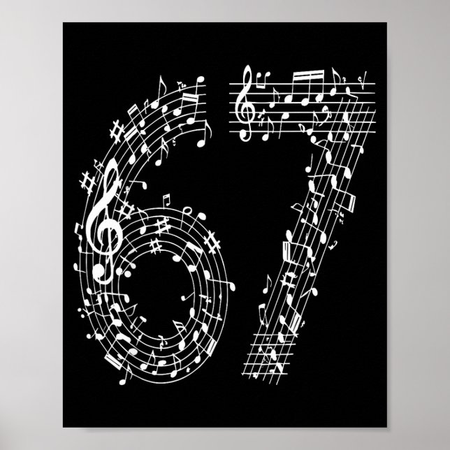 67 Music Meme Six Seven Music Teacher Musician  Poster (Vorne)