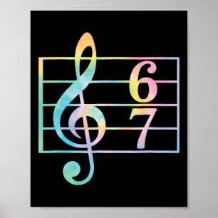 67 Musik Meme Slang Six Seven Musiklehrer Lustig Poster