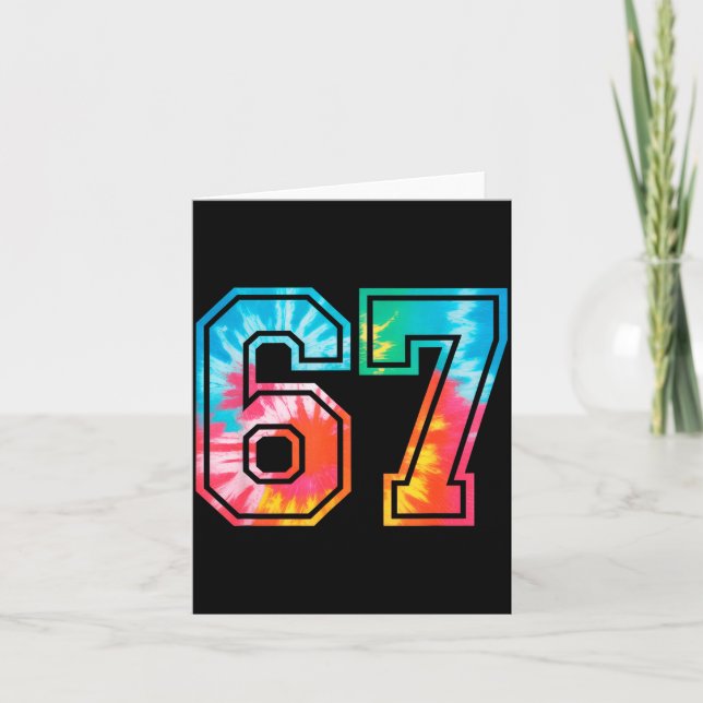 67 Number Meme Funny Six Seven Tie Dye Gen Alpha S Karte (Vorderseite)