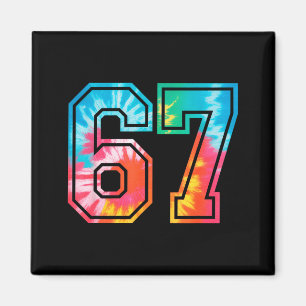 67 Number Meme Lustig Six Seven Tie Dye Gen Alpha Magnet